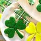 5Pcs Shamrock Cookie Cutters Shapes for St. Patrick's Day Stainless Steel Clover Cookie Cutter Set for Irish Spring Family Baking Party Decorations Supplies